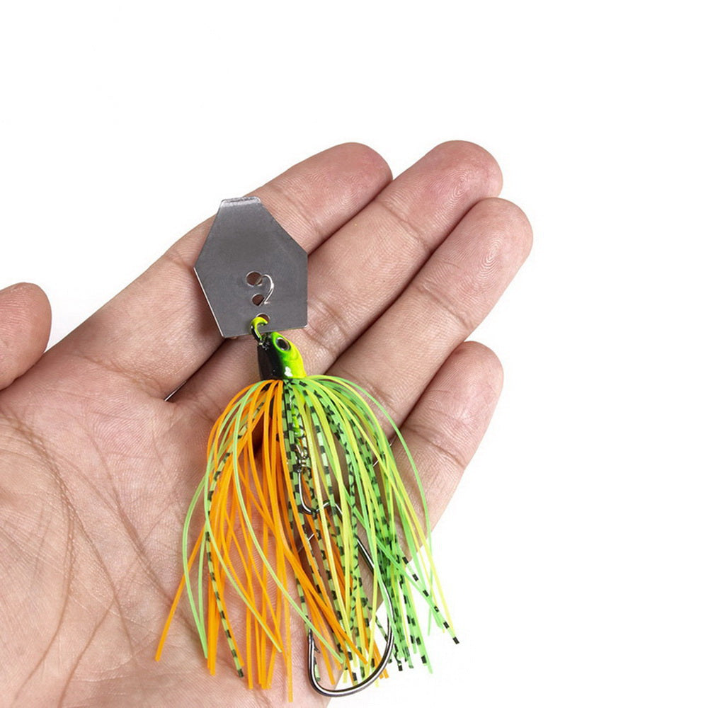 1pcs Fishing Lures 100mm 11g Blade Metal Bait With Rubber Skirt
