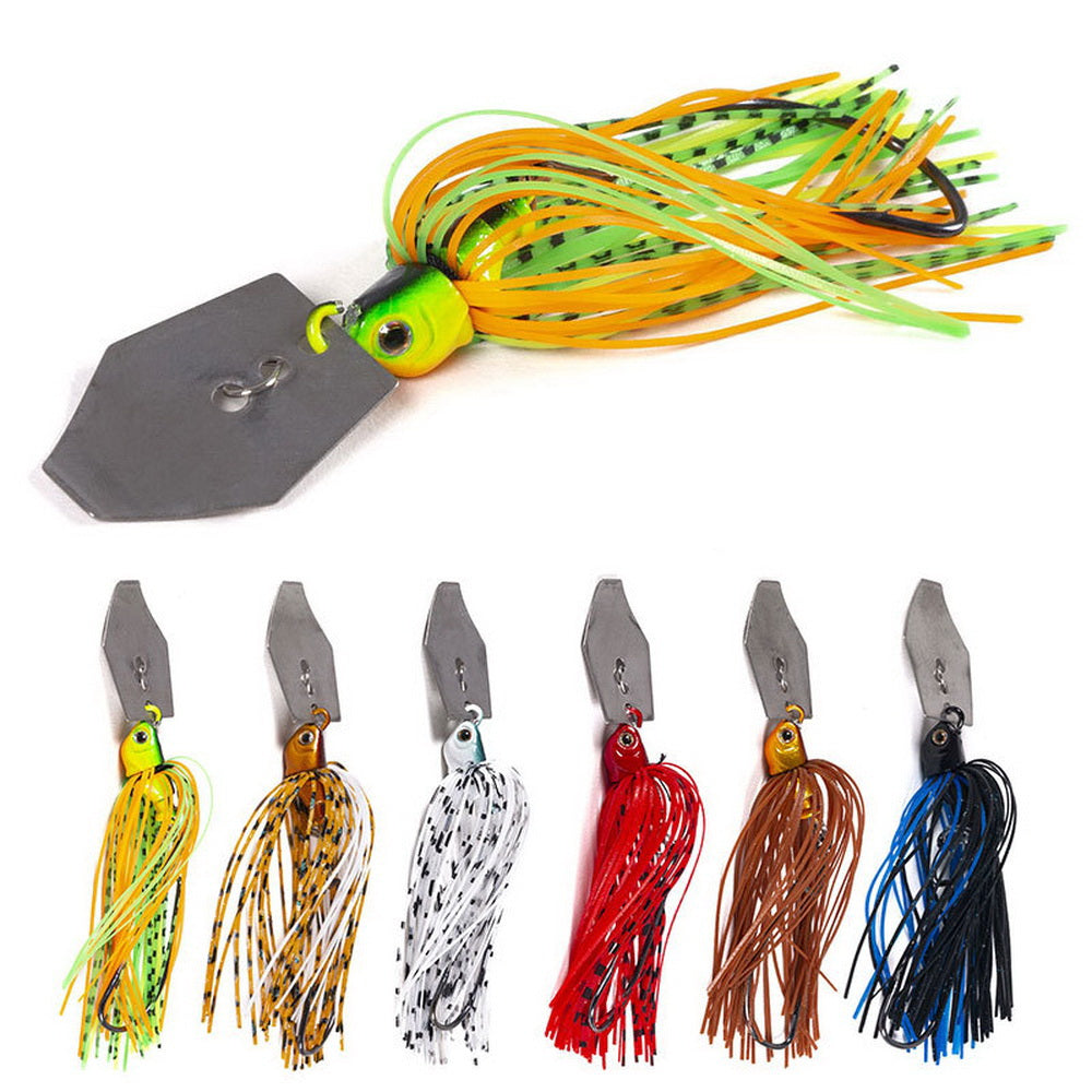 1pcs Fishing Lures 100mm 11g Blade Metal Bait With Rubber Skirt