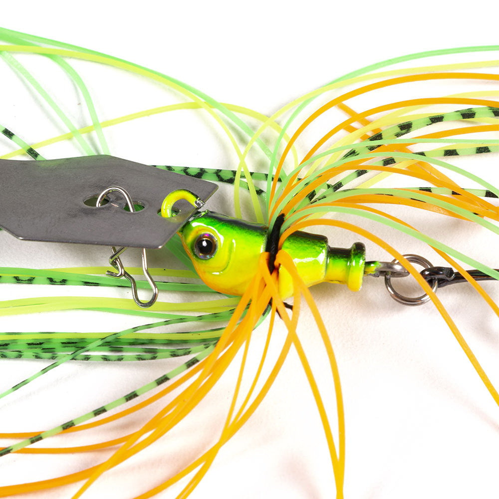 1pcs Fishing Lures 100mm 11g Blade Metal Bait With Rubber Skirt