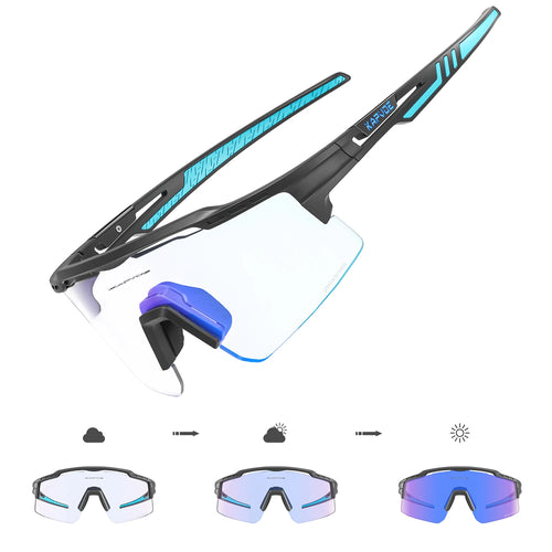 Photochromic Sunglasses UV400 Bike Bicycle Glasses Men's Blue Sports