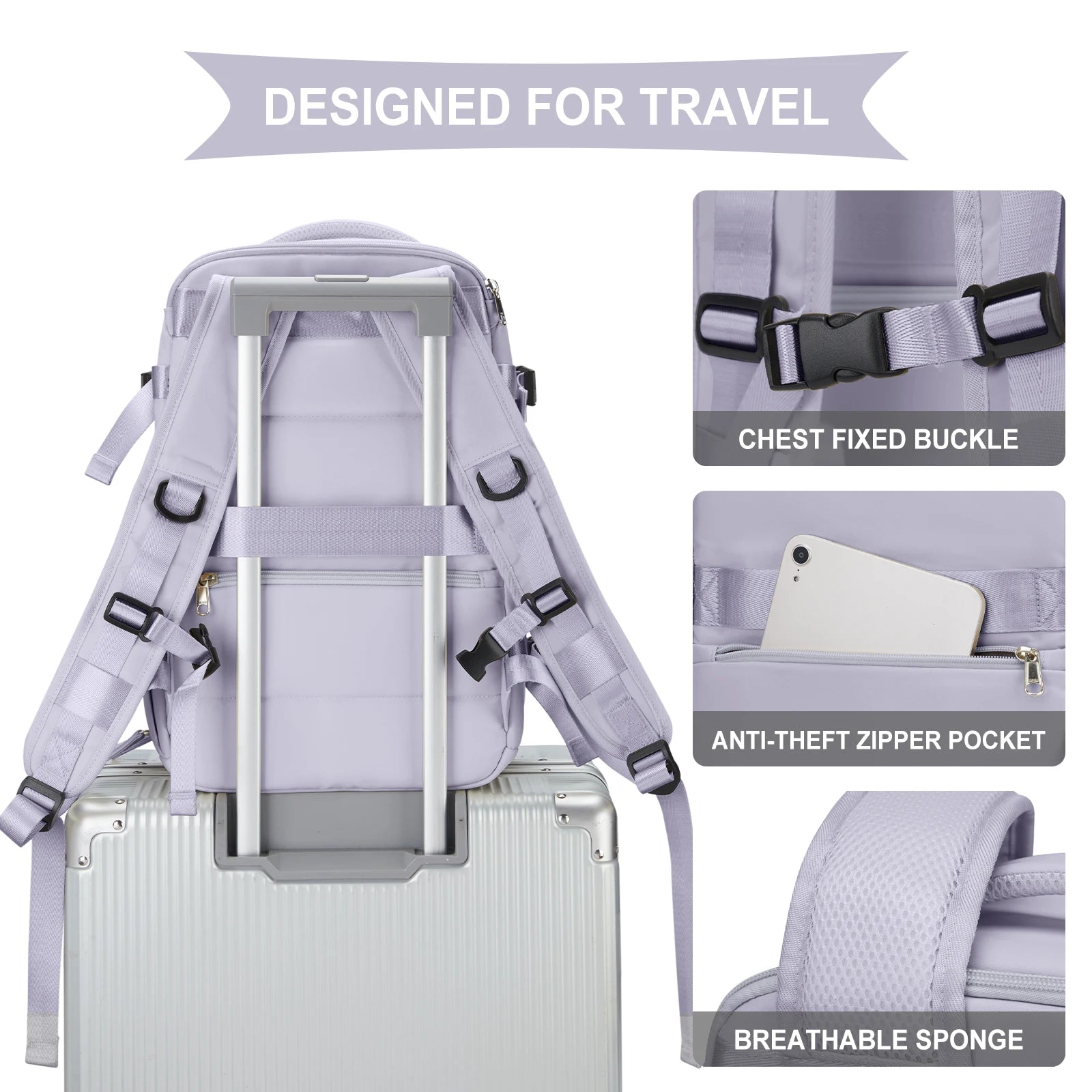 Women's Cabin Travel Backpack Laptop Bag Large Capacity Easyjet