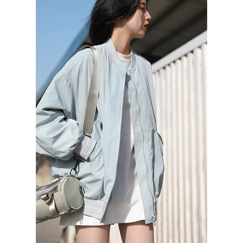 Chic Ven Spring Autumn Women's Solid Color Loose Long Sleeve T-shirt
