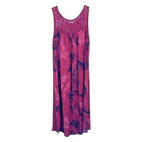 Elegant Floral Printed Lace Stitching O-neck Sleeveless Women Summer