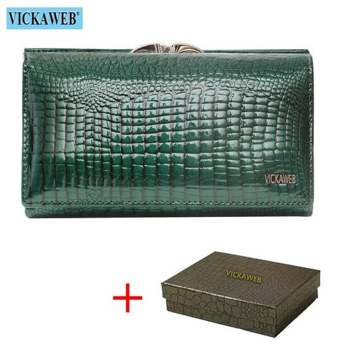 Free Gift Women Genuine Leather Short Wallet Female Fashion Purses
