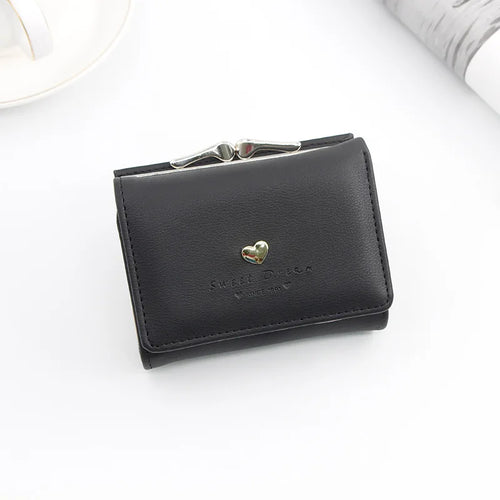 Small Women Wallet loving heart Short Women's Wallet Card Holder Girls