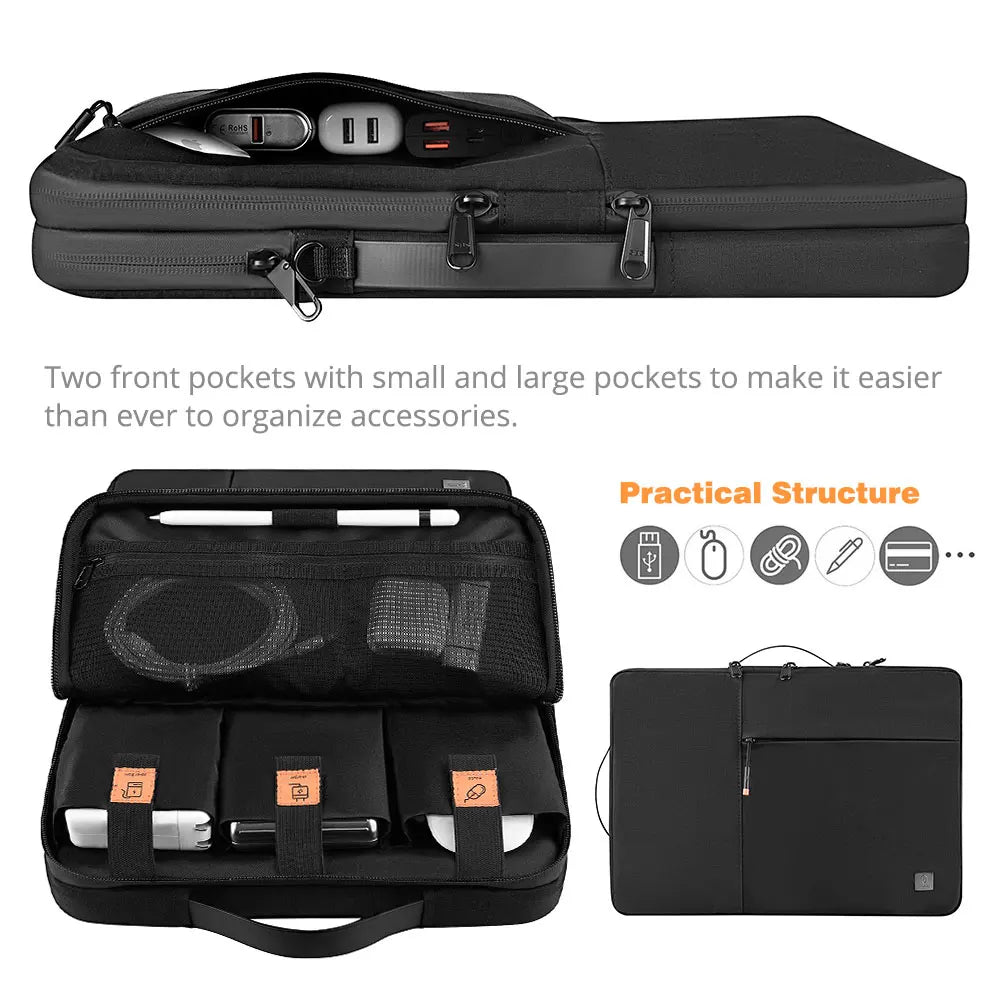 WIWU New Portable Laptop Sleeve 13 14 Double Layer Laptop Bag for