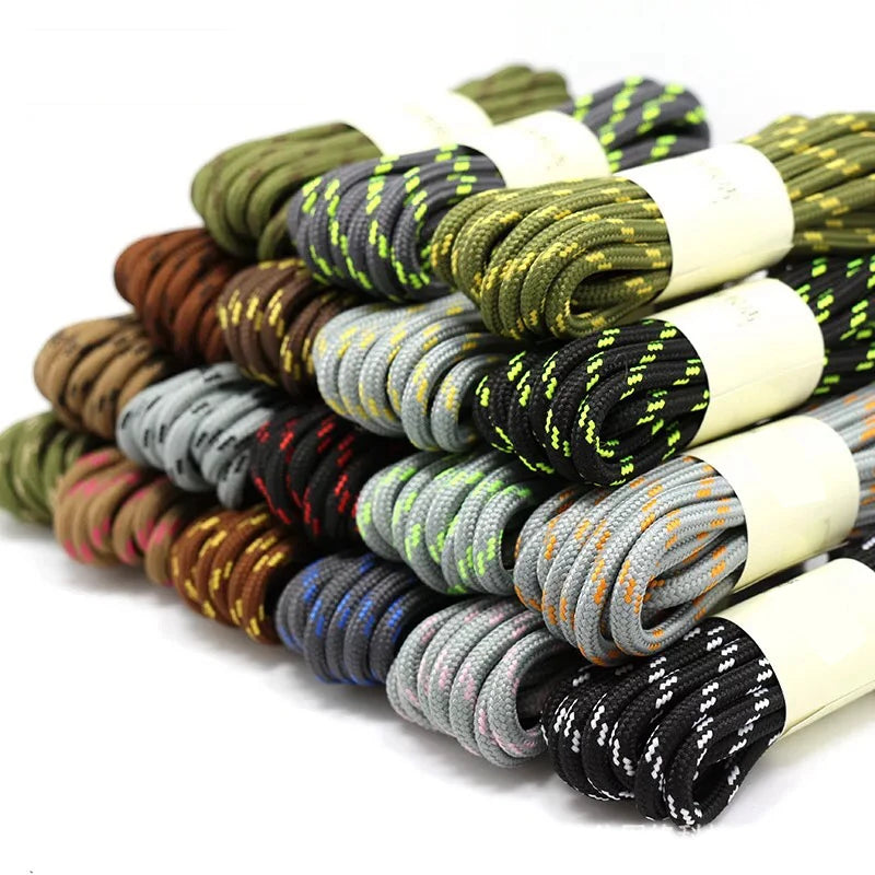 1Pair outdoor sport round shoelaces for boots hiking slip rope shoe