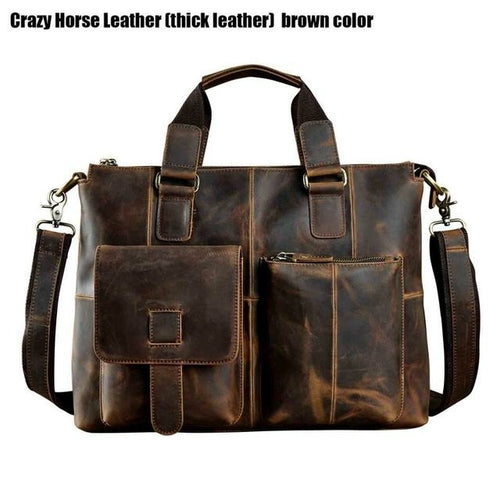 Men Real Leather Antique Design Travel Business Executive Briefcase