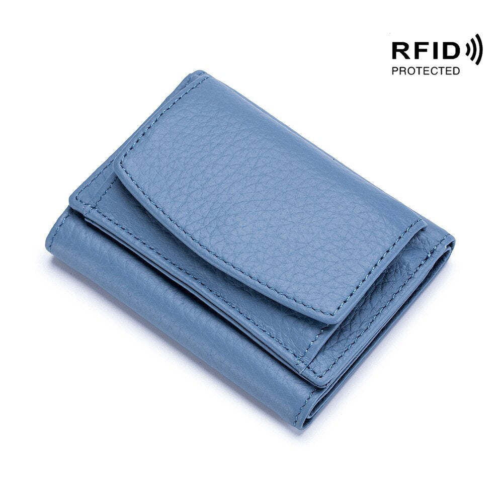 Women's Genuine Leather Mini Wallet | Women's Cowhide Leather Wallet -
