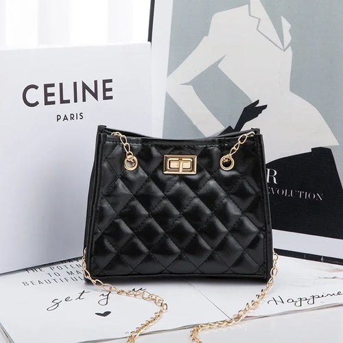 Women's Tote Bags, Handbag with Chains, Diamond Lattice Underarm