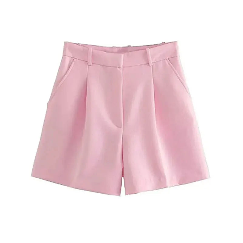 Mooyufon Women Fashion Side Pockets Front Darts Bermuda Shorts Vintage