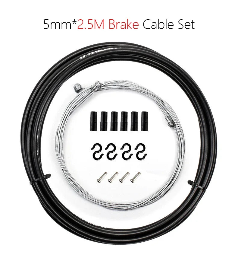2m/2.5m Bike Brake & Shift Cable Kit 4mm/5mm Mountain Road Bike