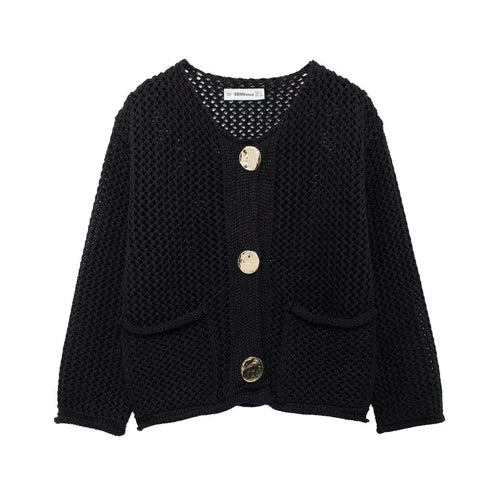 Autumn Winter Knitted Cardigans For Women Casual Button Long Sleeve