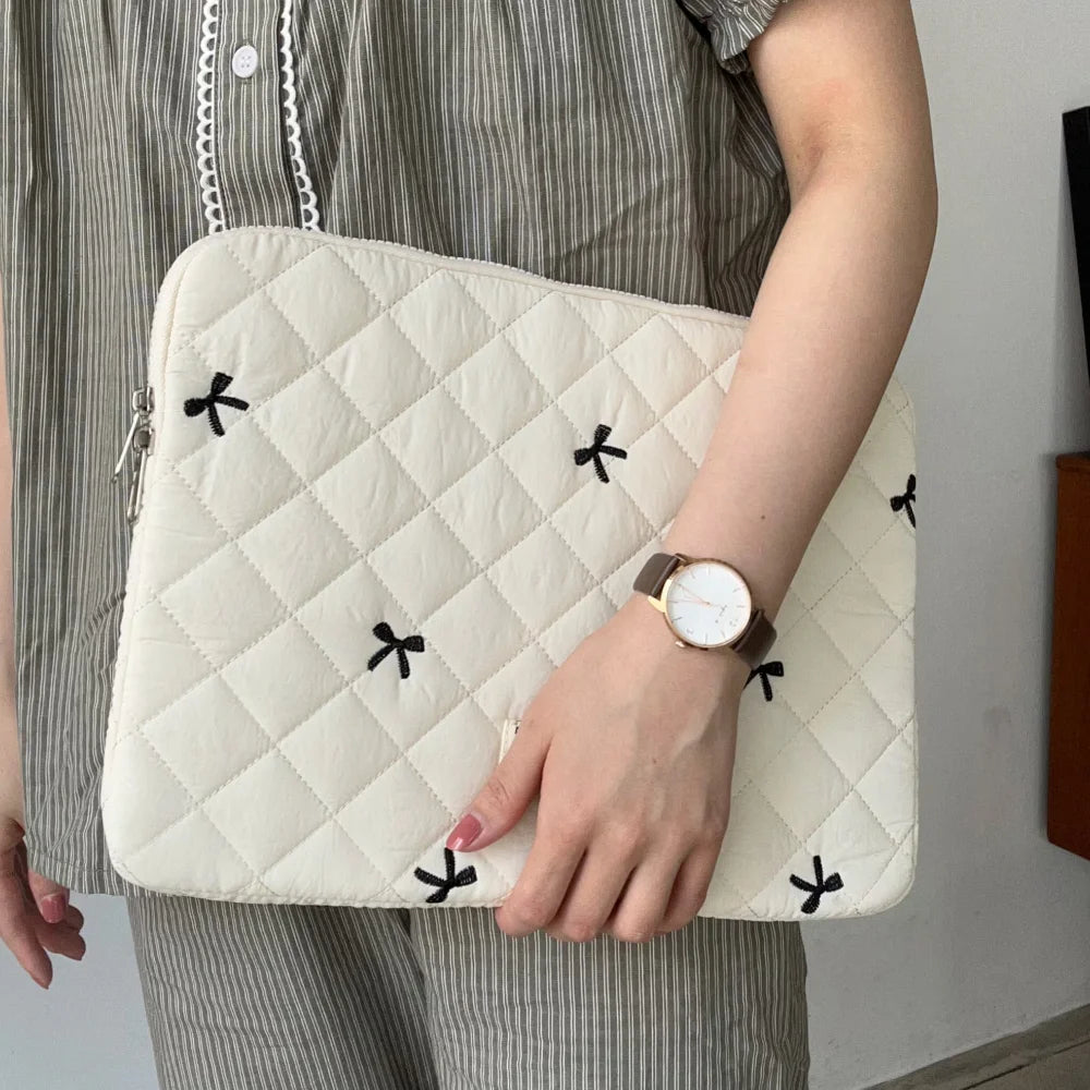 Cute Bow Graphic Laptop Bag Tablet Sleeve Case 11 13.3 14 15.6 Inch