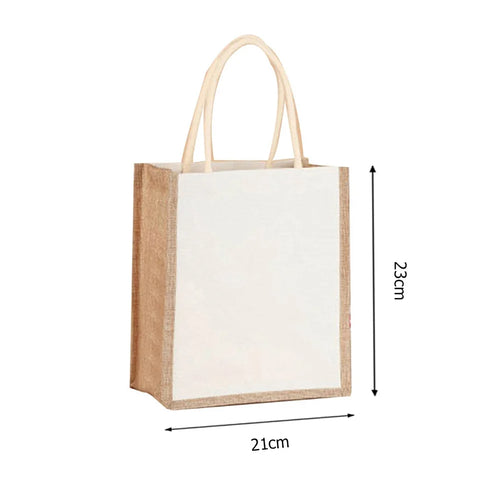 Burlap Jute Tote Shopping Bag Vintage Reusable Grocery Wedding