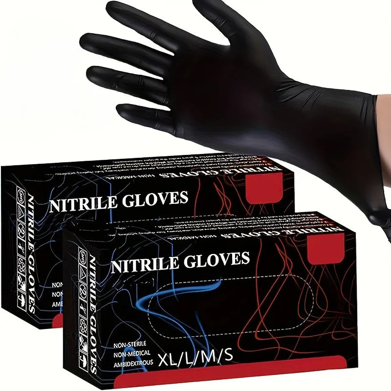 20/50/100PCS Disposable Black Nitrile Gloves for Household Use Latex