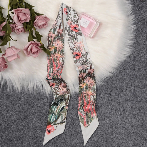 2024 New Luxury Brand Scarf Tarot Women Scarf Bag Hair Skinny Silk
