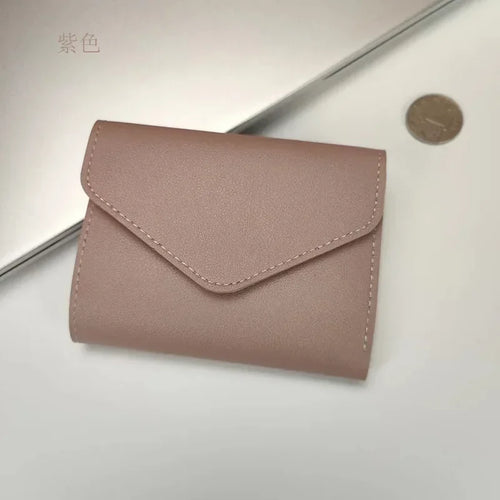 Women Short Cute Small Wallets Student Triple Fold Card Holder Girl ID