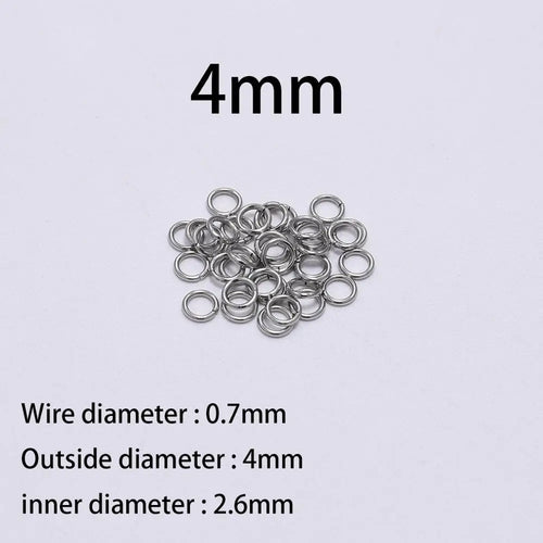30-200Pcs 3-25mm Stainless Steel Split Ring Open Single Loops Jump