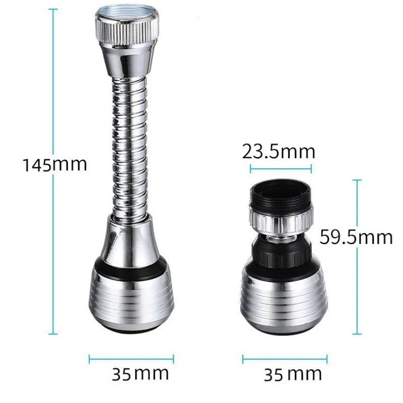 2 Modes Sink Faucet 360 Degree Rotation Filter Extension Tube Shower