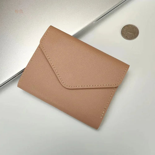 Women Short Cute Small Wallets Student Triple Fold Card Holder Girl ID