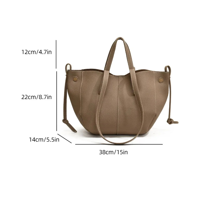 Vintage Shoulder Bags for Women PU Leather Tote Underarm Bags Leisure