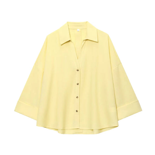 2025  AZRAF Women Summer Fashion New Blended Wide Sleeve Shirt Unique