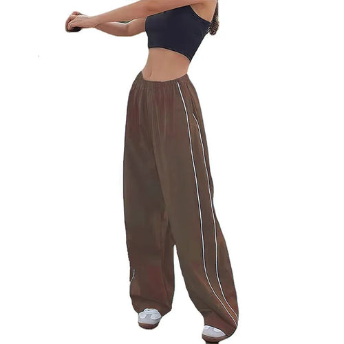 Y2K women vintage Baggy Cargo Pants for Women Drawstring Elastic Low