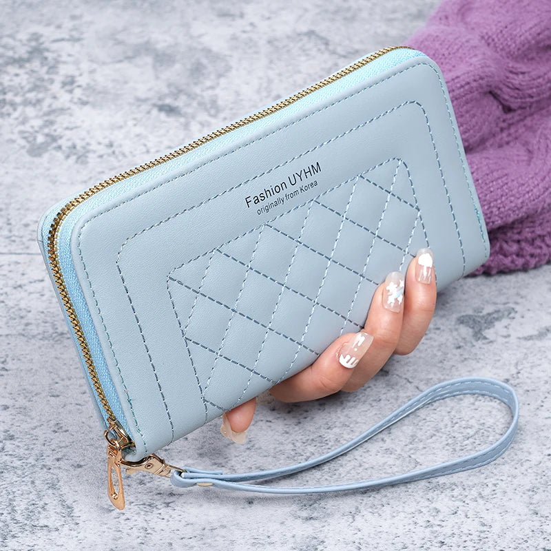2024 new ladies purse long Joker zipper clutch bag embroidered fashion