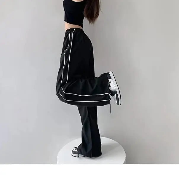Y2K women vintage Baggy Cargo Pants for Women Drawstring Elastic Low