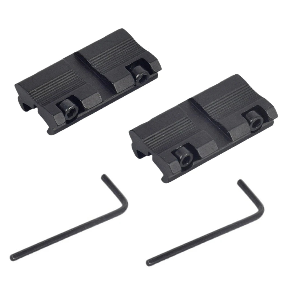 2pcs Tactical Picatinny 11mm Dovetail To 7/8" 20mm Weaver  Adapter