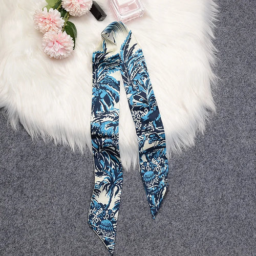 2024 New Luxury Brand Scarf Tarot Women Scarf Bag Hair Skinny Silk