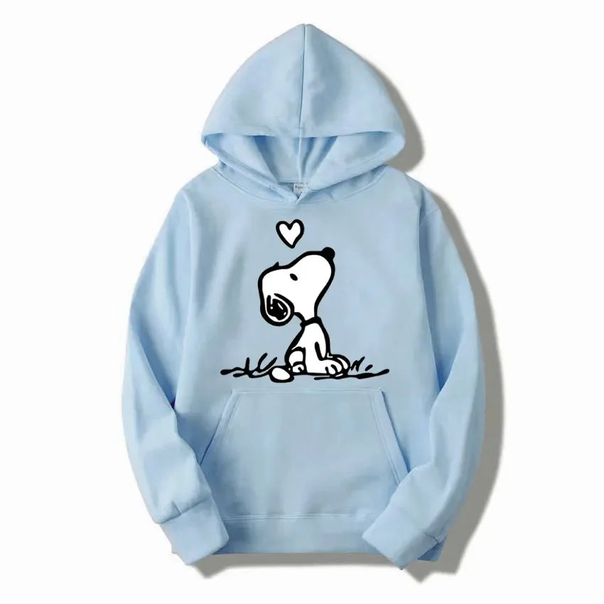 American Cartoon Comics Snoopy Hoodie Women Man Pullover Tops Spring