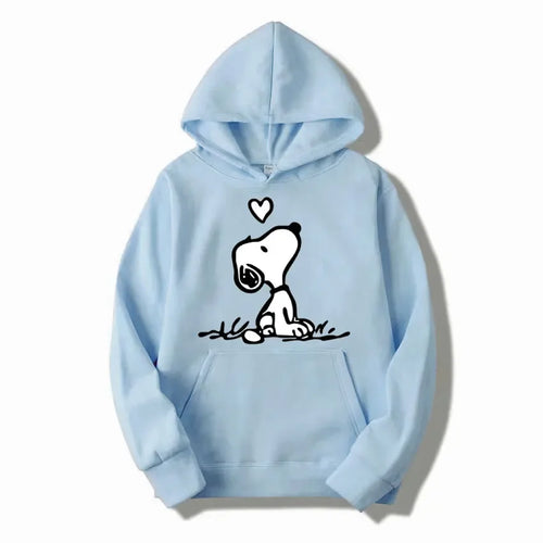 American Cartoon Comics Snoopy Hoodie Women Man Pullover Tops Spring
