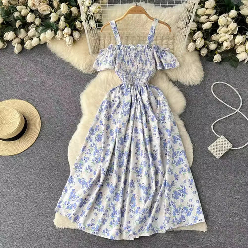 YuooMuoo Romantic Floral Print Long Summer Dress Women Fashion Off