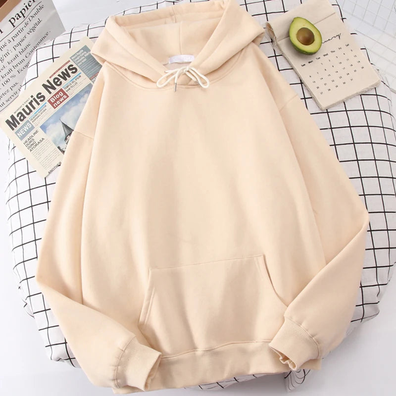 Autumn Casual Women's Solid Hoodie Comfortable Strecth Sweatshirts