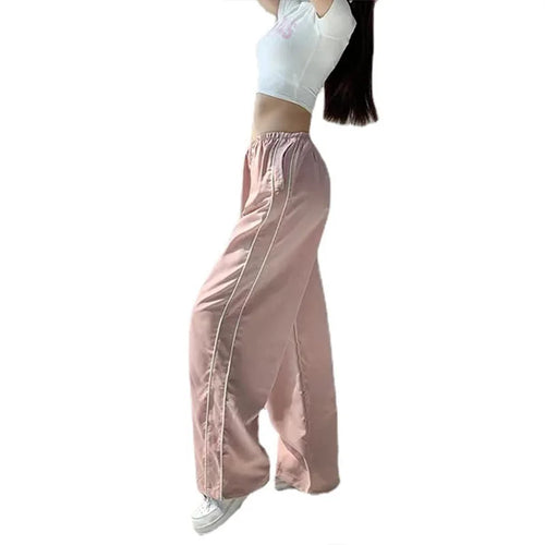 Y2K women vintage Baggy Cargo Pants for Women Drawstring Elastic Low