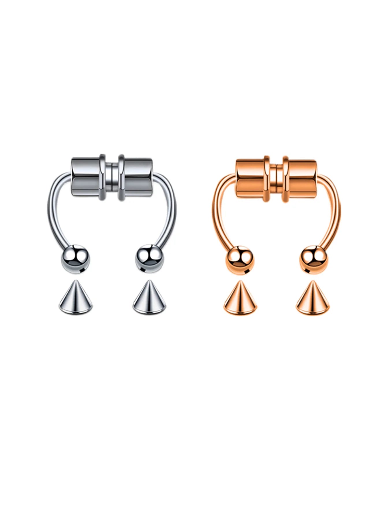 2Pcs or 5Pcs Magnet Nose Ring Stainless Steel Horseshoe Ring Nose Clip