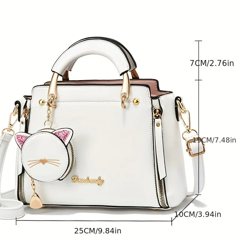 Fashion Handbag for Women Ladies Top Handle Satchel Shoulder Bags Cat