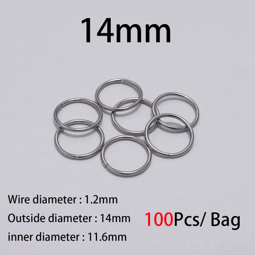 30-200Pcs 3-25mm Stainless Steel Split Ring Open Single Loops Jump