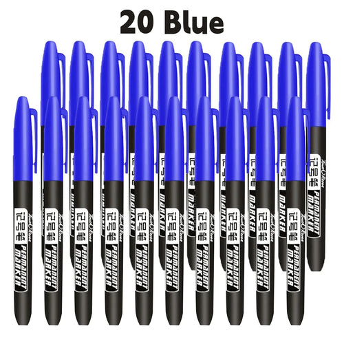 6 PCS Permanent Marker Pen Manga Drawing Markers Black Blue Red