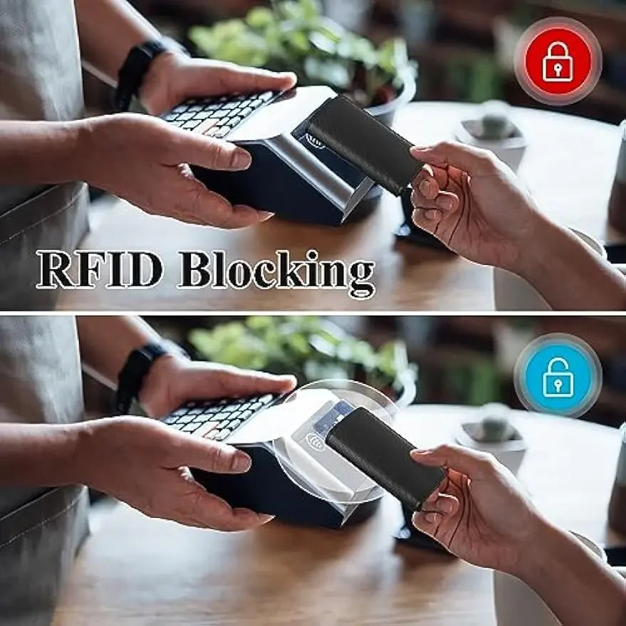 Carbon Fiber Credit Card Holder Wallet Men Rfid Smart Metal Thin Slim