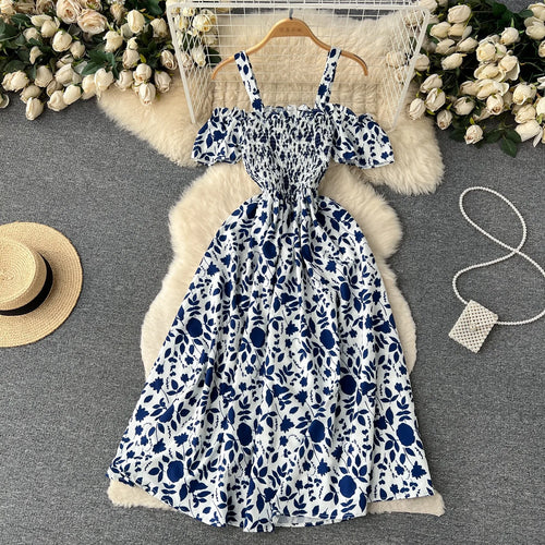 YuooMuoo Romantic Floral Print Long Summer Dress Women Fashion Off