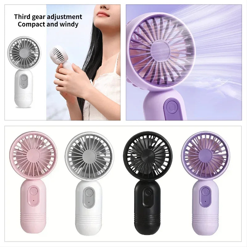 Mini Portable Fan USB Charging 3-speed - Handheld Fan for Men and