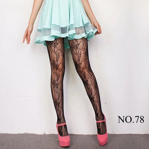 Woman Girls Gothic Cartoon Fishnet Stockings Snake Kuromies Skull