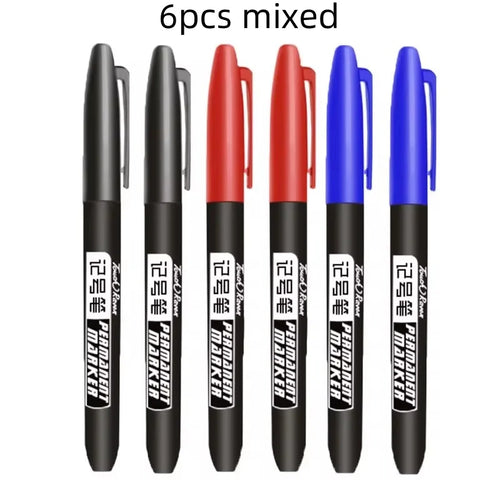 6 Pcs/Set Permanent Art Marker Pen Fine Point Waterproof Ink Thin Nib