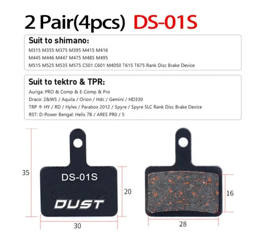 2 Pair (4pcs) MTB Bicycle Hydraulic Disc Ceramics Brake Pads For B01s