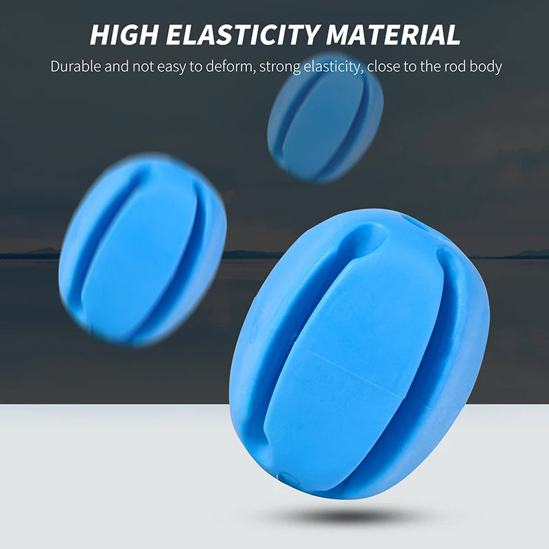 6 PCS Silicone Fishing Rod Holder Ball Straps 5 Hole Lightweight