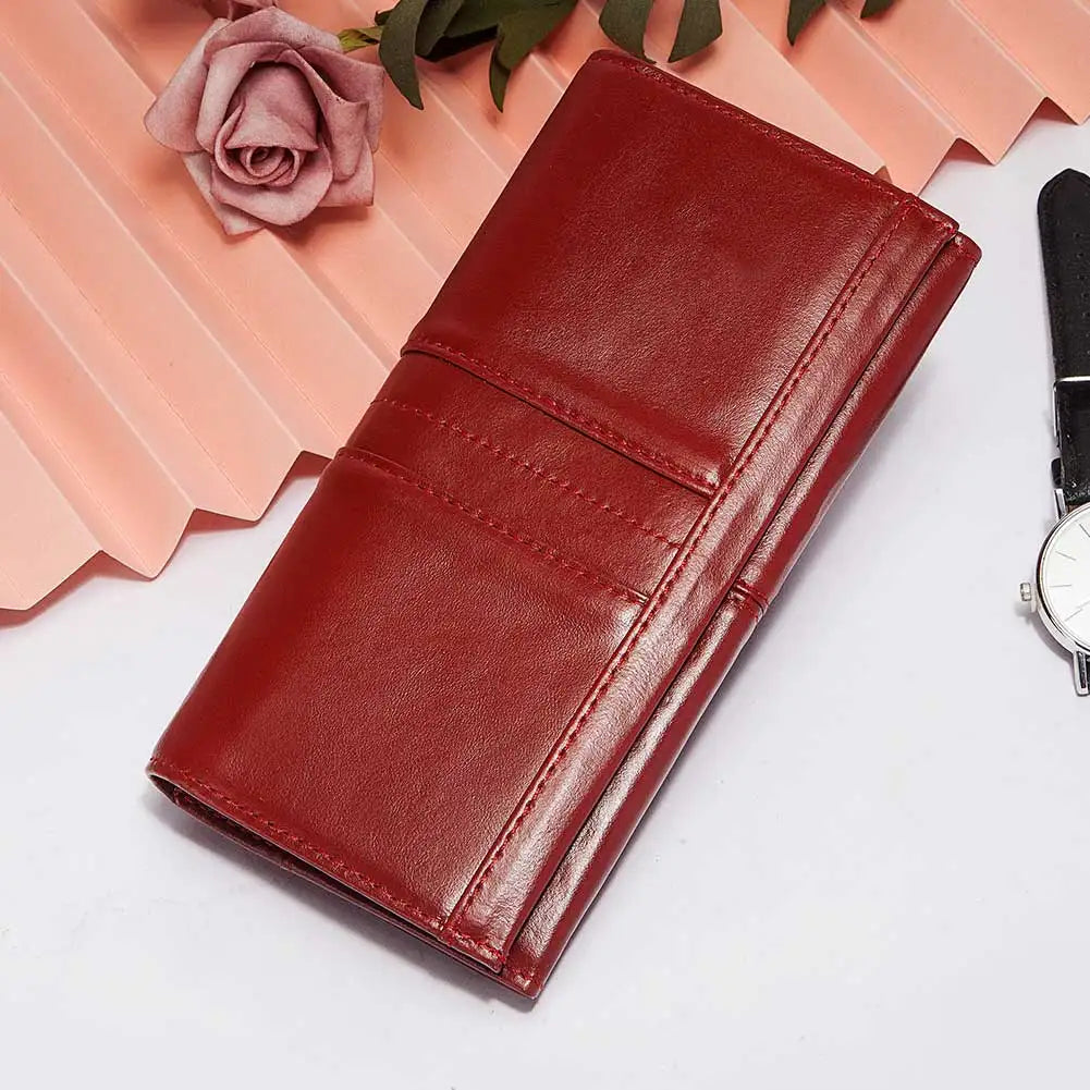 Women's Clutch Bag Genuine Leather Wallets Fashion Female Cell Phone