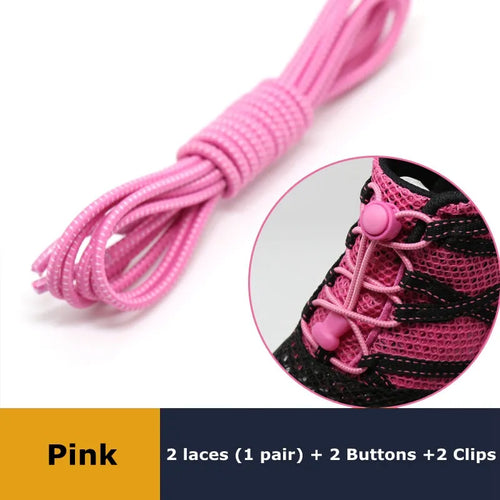 1Pair Shoelaces for Sneaker Elastic No Tie Shoe Laces Stretching Lock